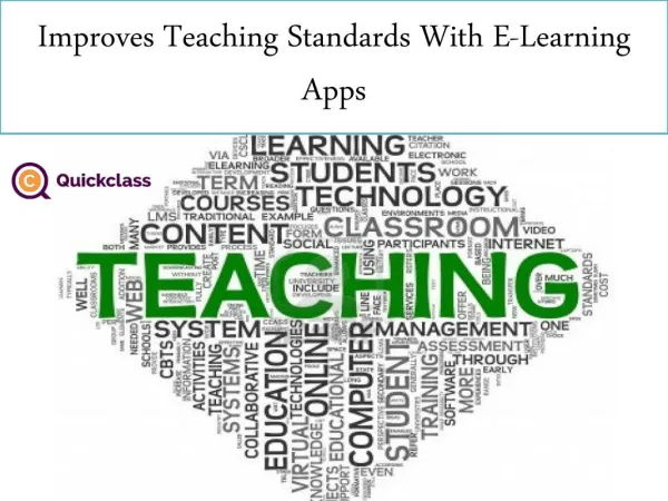 Improves Teaching Standards With E-Learning Apps