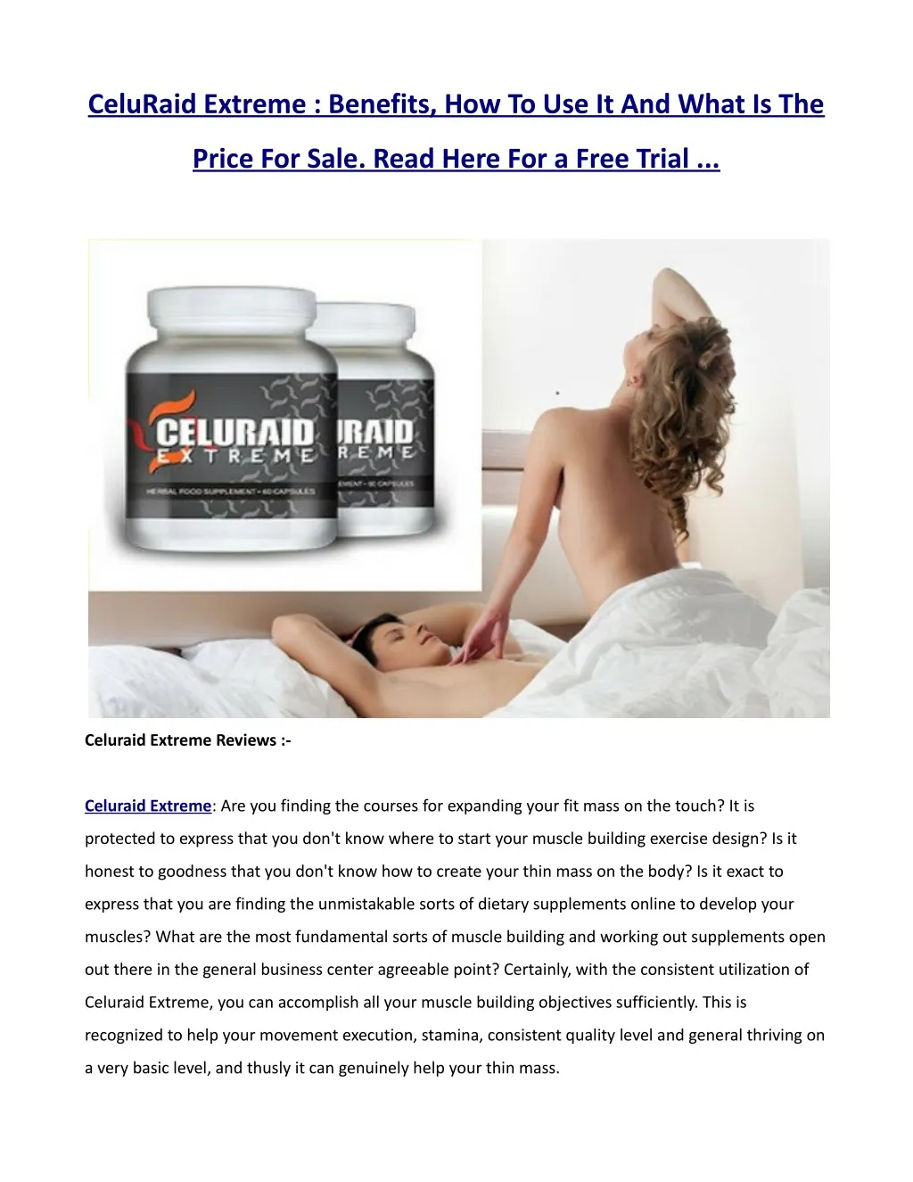 celuraid extreme benefits how to use it and what