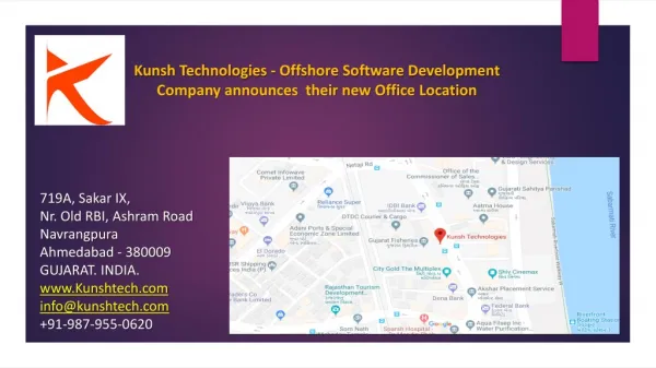 Kunsh Technologies - Web Development Company announces their new Office Location