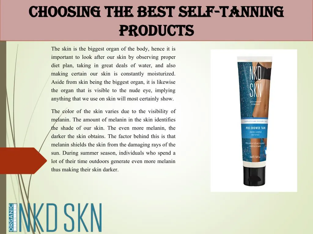 choosing the best self tanning products