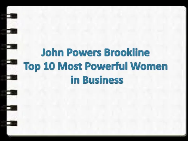 John Powers Brookline Top 10 Most Powerful Women in Business