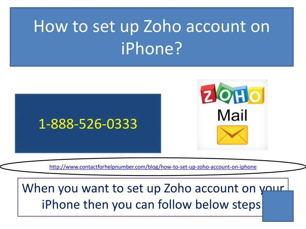 how to set up zoho account on iphone