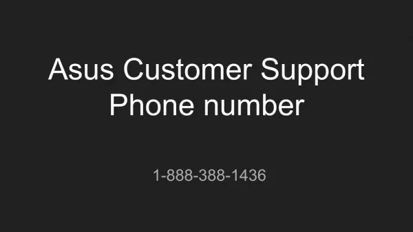 Asus Customer Support Phone number