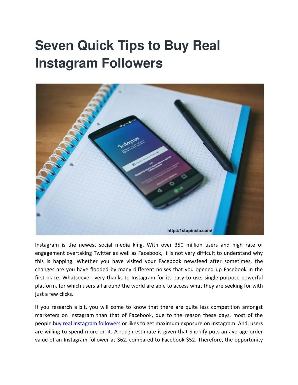 seven quick tips to buy real instagram followers
