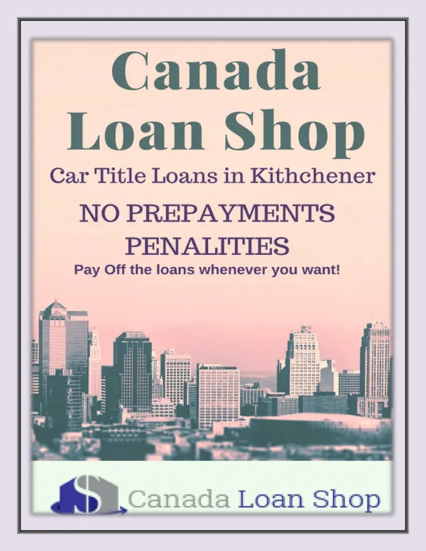 Car Title Loans In Kitchener