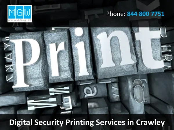 Digital Security Printing Services in Crawley