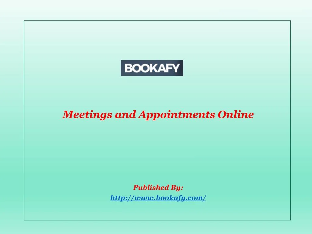 meetings and appointments online published by http www bookafy com