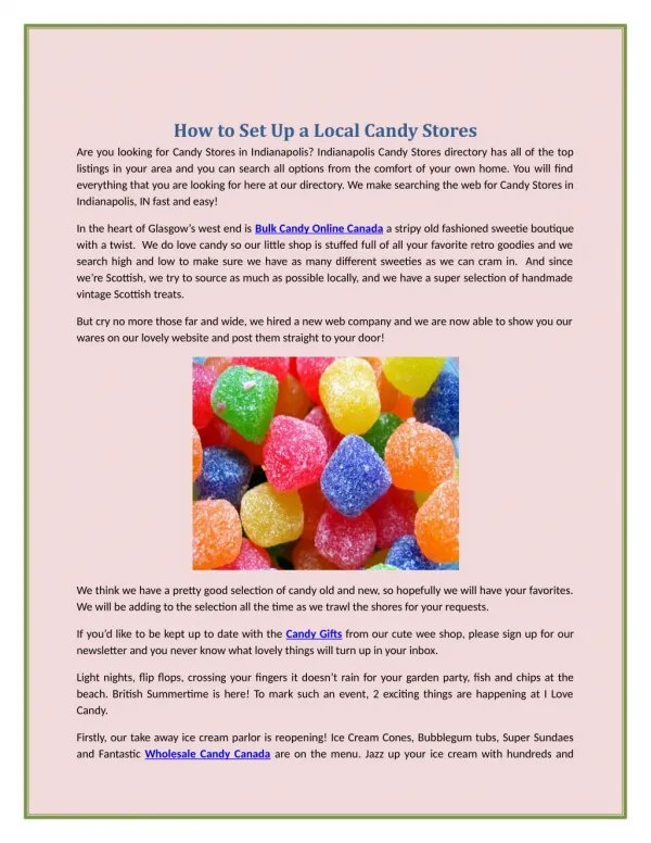 How to Set Up a Local Candy Stores