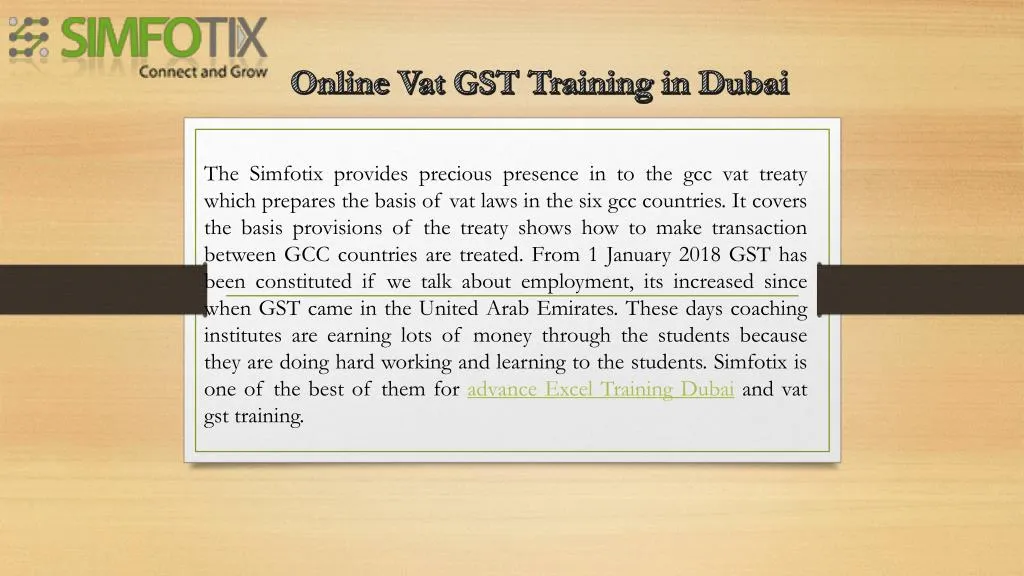 online vat gst training in dubai