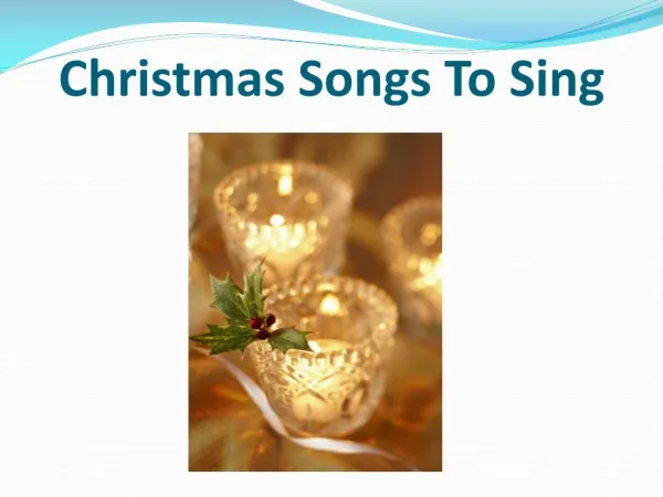 3 Christmas Songs To Sing