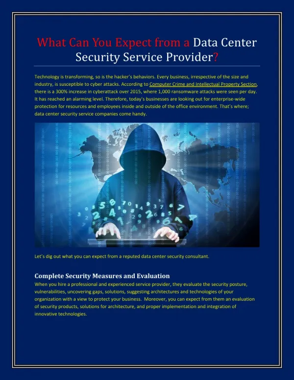 What Can You Expect from a Data Center Security Service Provider?
