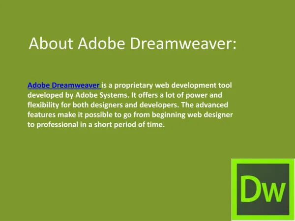 About Adobe Dreamweaver Training Classes