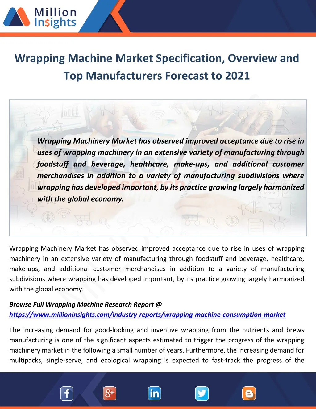 wrapping machine market specification overview