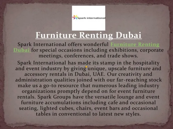 Furniture Renting Dubai