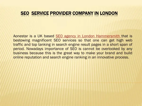 Best SEO Agency in London Hammersmith
