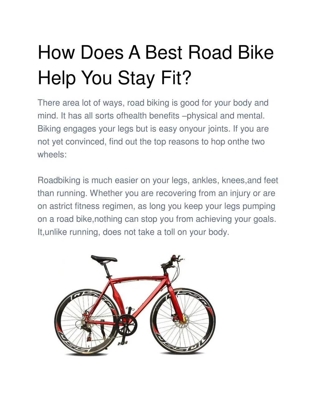 how does a best road bike help you stay fit