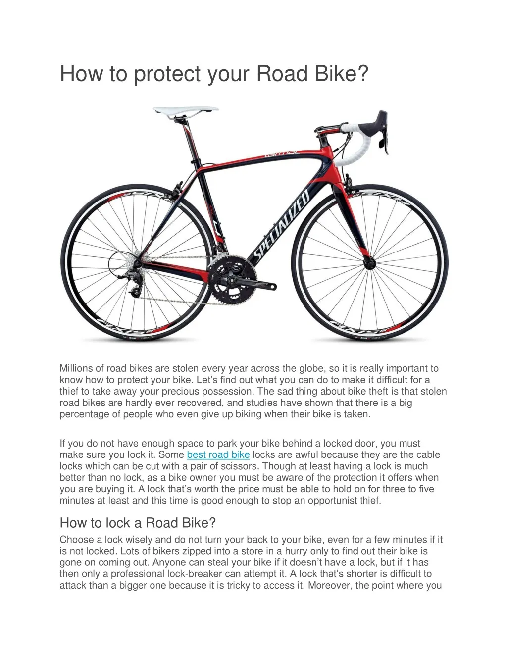 how to protect your road bike