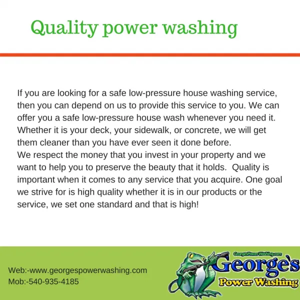 Quality power washing