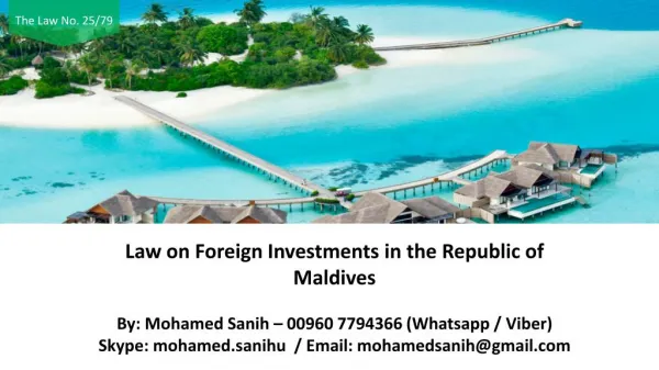 Law on Foreign Investments in the Republic of Maldives