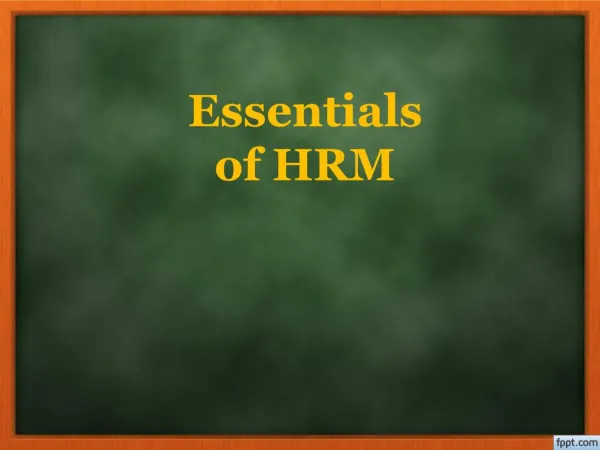 essentials of hrm