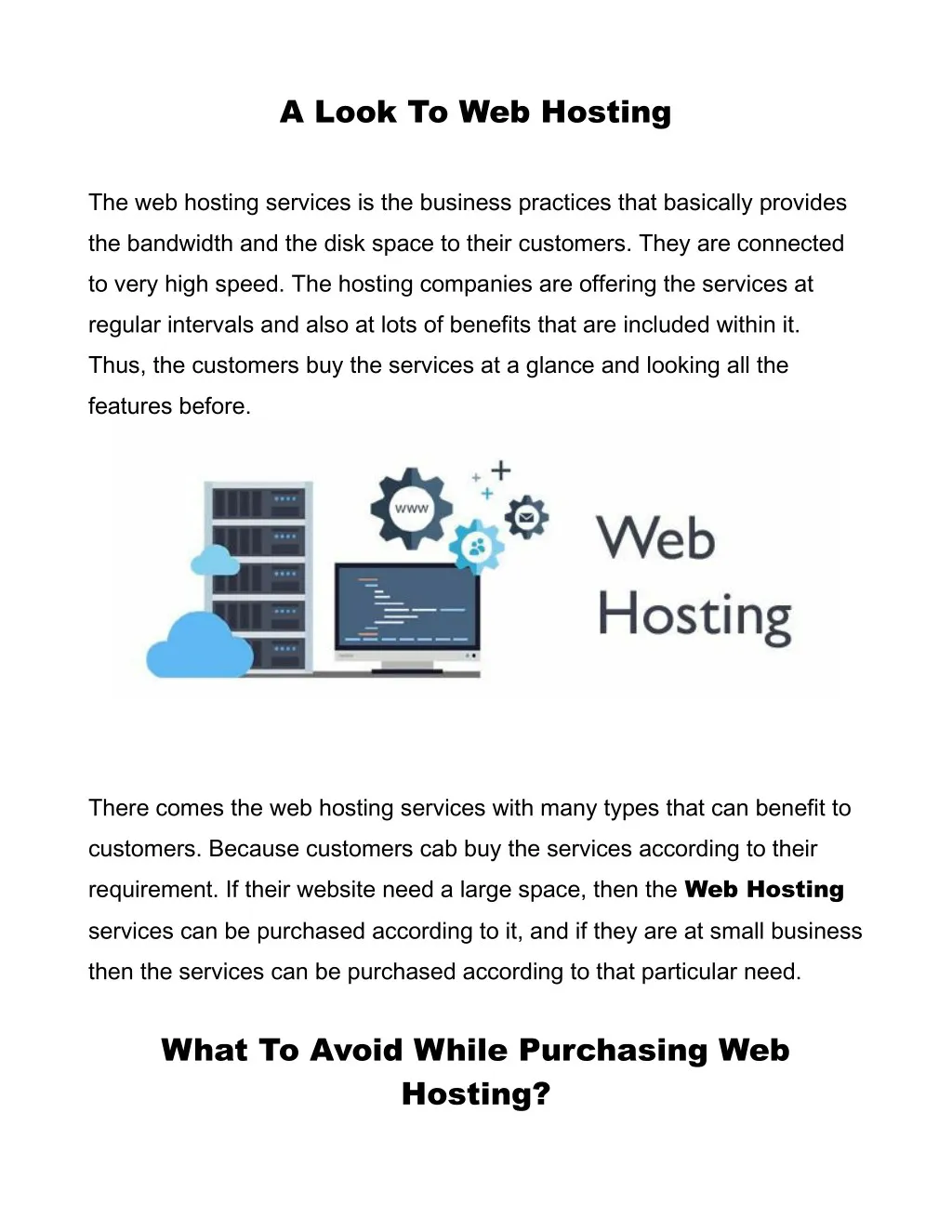 a look to web hosting