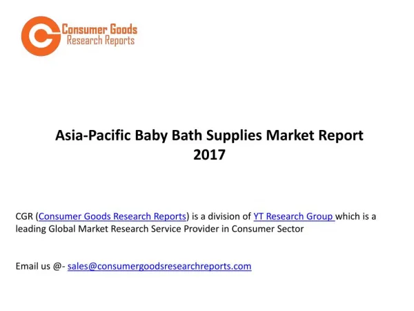Asia-Pacific Baby Bath Supplies Market Report 2017