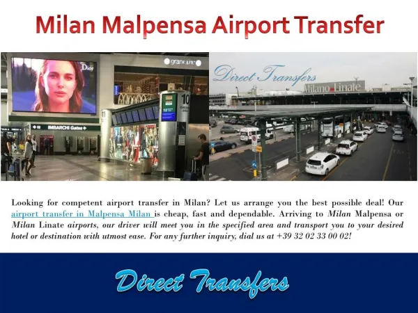 Milan Malpensa Airport Transfer