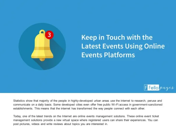 Keep in Touch with the Latest Events Using Online Events Platforms