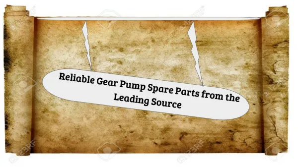 Reliable Gear Pump Spare Parts from the Leading Source