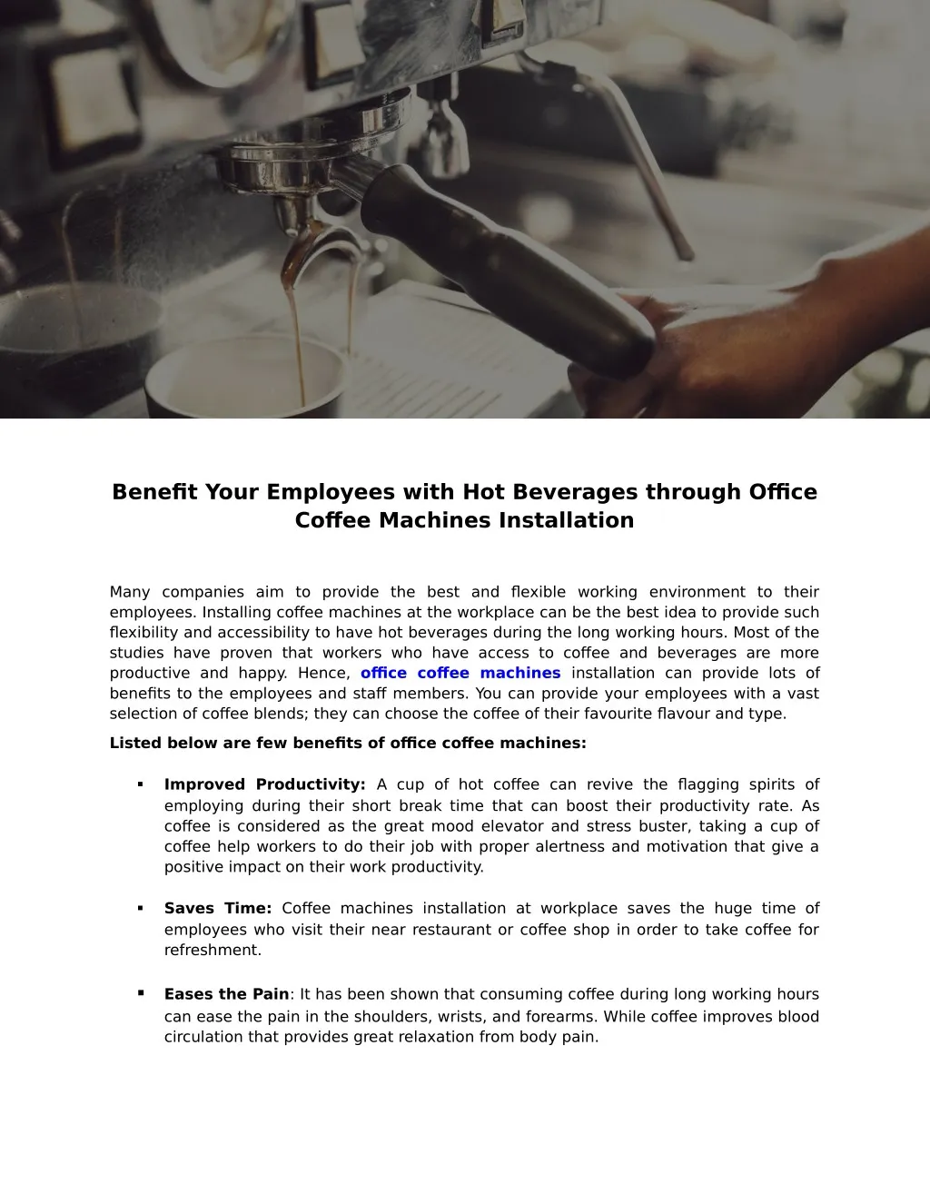 benefit your employees with hot beverages through