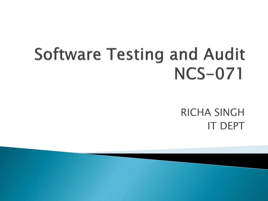 software testing and audit ncs 071