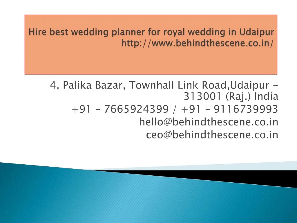 hire best wedding planner for royal wedding in udaipur http www behindthescene co in
