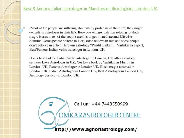 Pandit Omkar Best & famous Indian astrologer in Manchester, Birmingham, London, UK