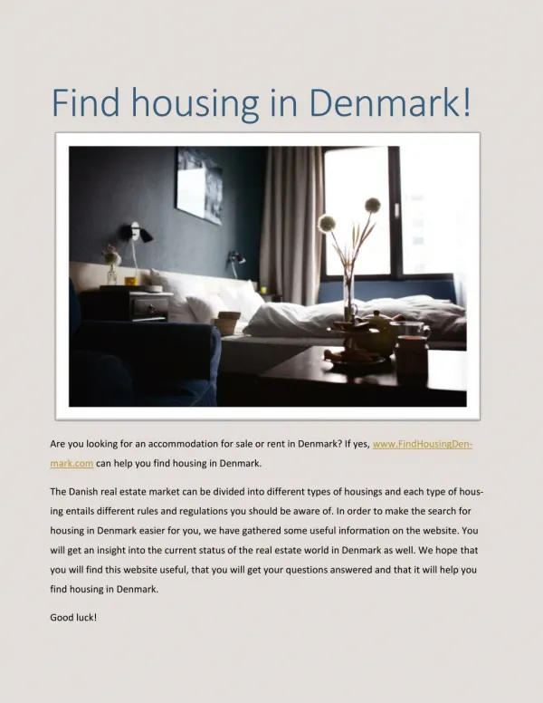 Find housing in Denmark!