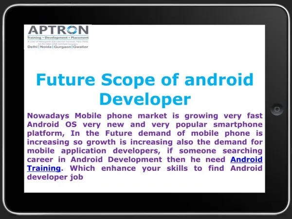 Best Android Training in Gurgaon with Placement.