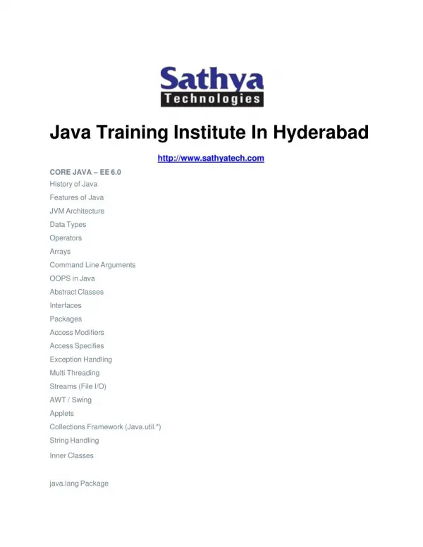 java training in hyderabad,
