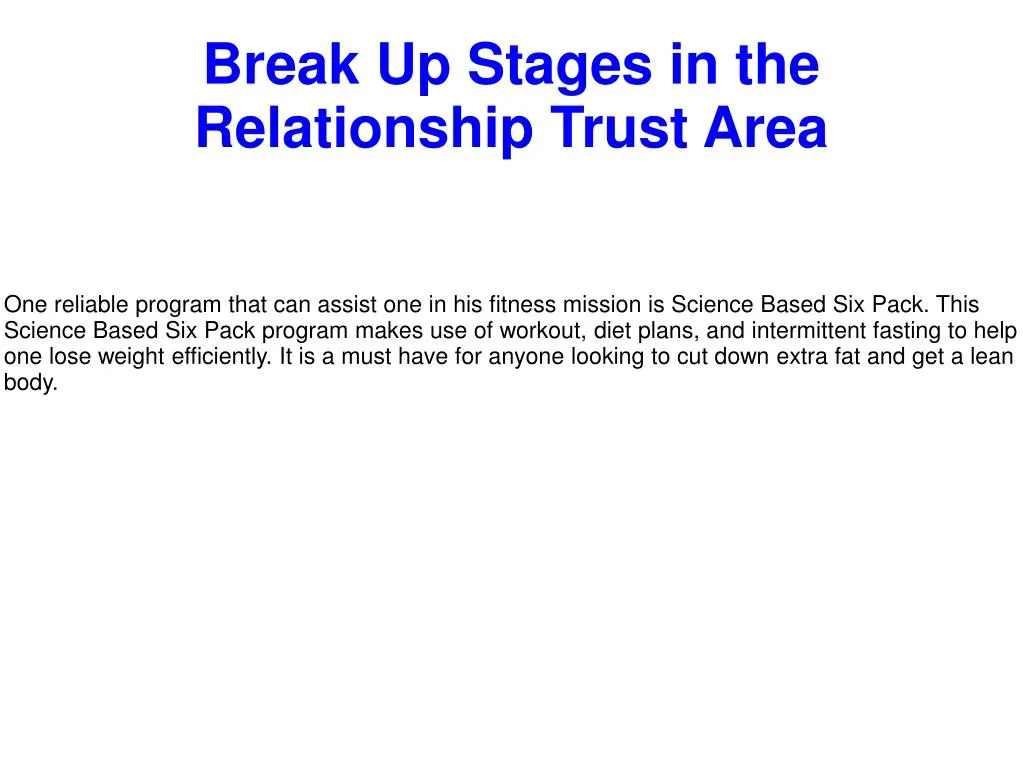 break up stages in the relationship trust area
