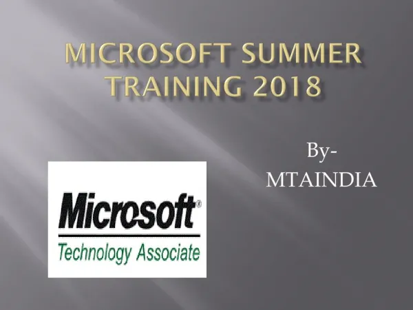 microsoft summer training
