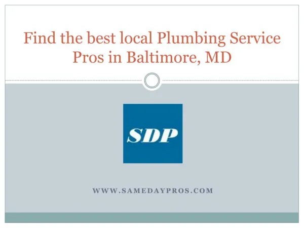 Best local Plumbing Service in Baltimore