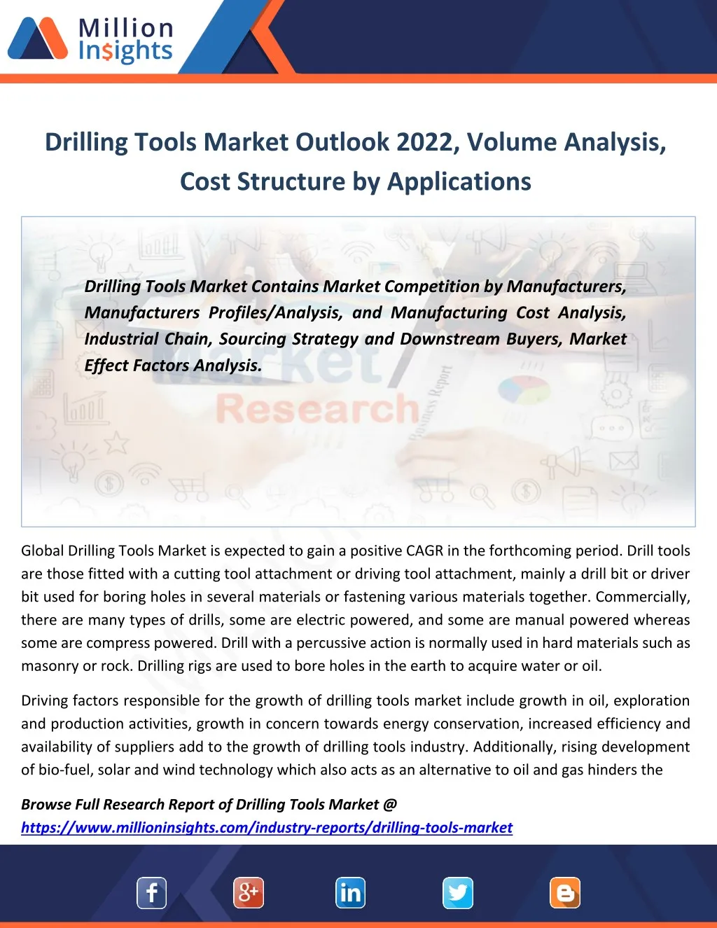 drilling tools market outlook 2022 volume