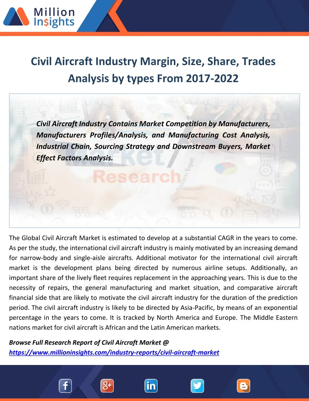 civil aircraft industry margin size share trades