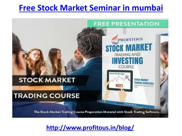 Get the free stock market seminar in Mumbai