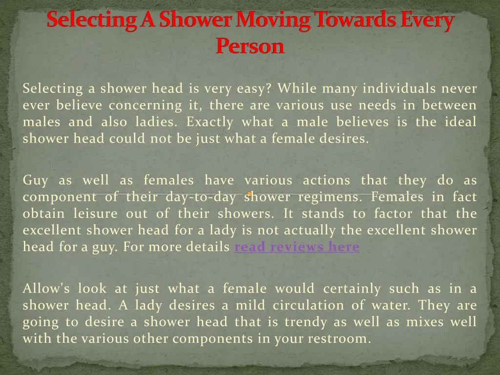 selecting a shower moving towards every person