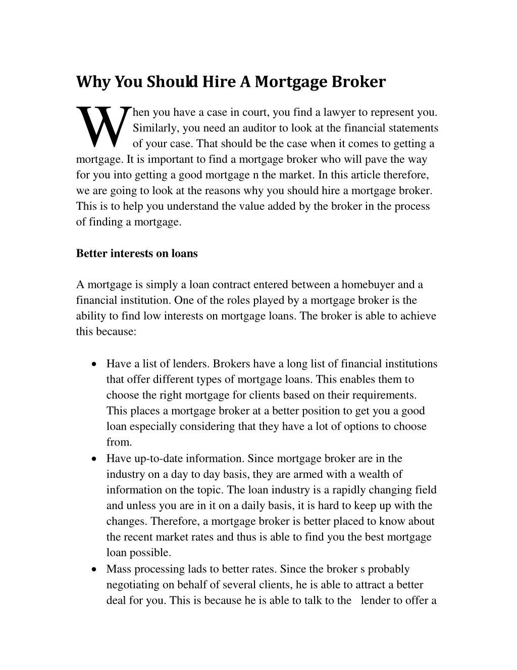 why you should hire a mortgage broker