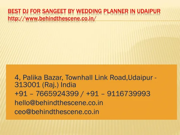 Best DJ for Sangeet by Wedding Planner in Udaipur
