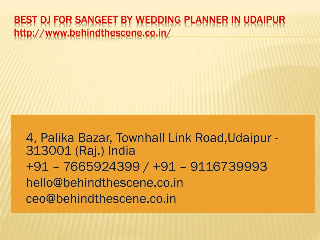 best dj for sangeet by wedding planner in udaipur http www behindthescene co in