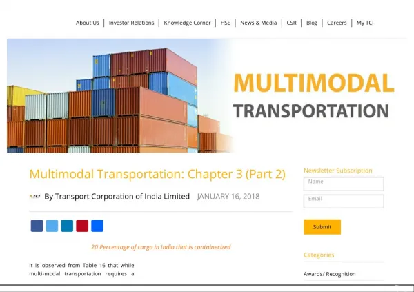 Multimodal Transportation: Chapter 3-Part 2