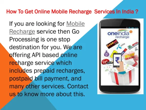 Online Mobile Recharge Sservice