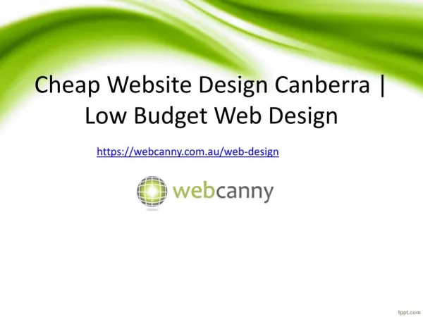 Cheap Website Design Canberra | Low Budget Web Design | WebCanny