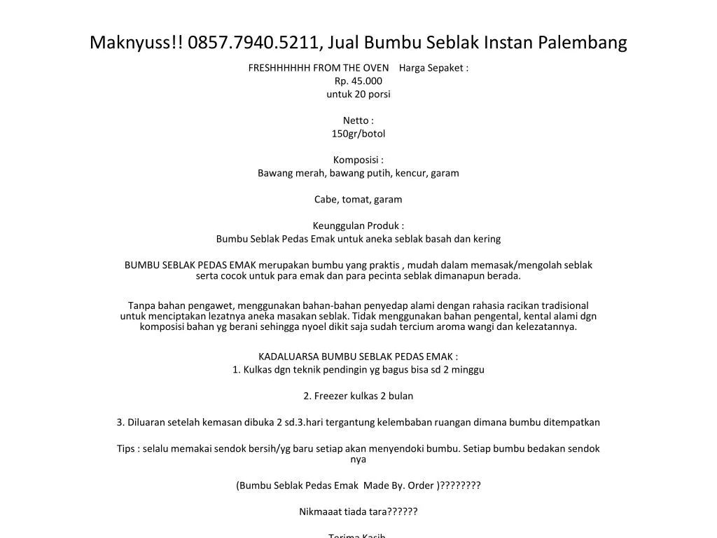 maknyuss 0857 7940 5211 jual bumbu seblak instan palembang